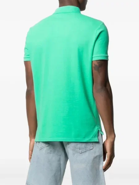 Λινό ριγέ polo Polo Ralph Lauren με κέντημα πράσινο