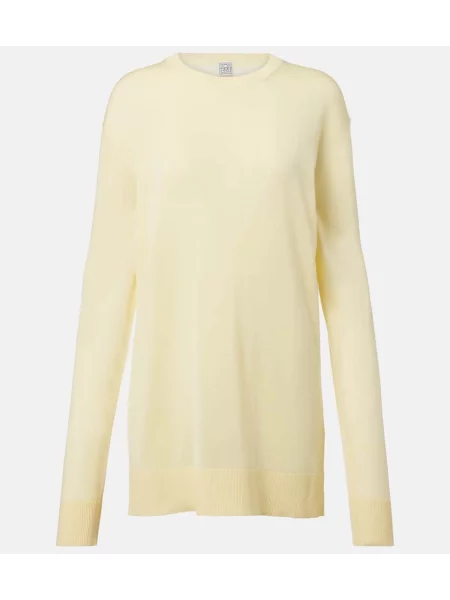Pulover Toteme transparente galben
