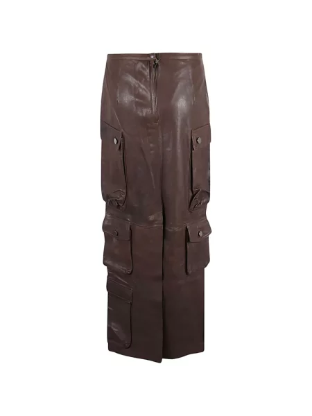 Spódnica skórzana Fermas brązowa