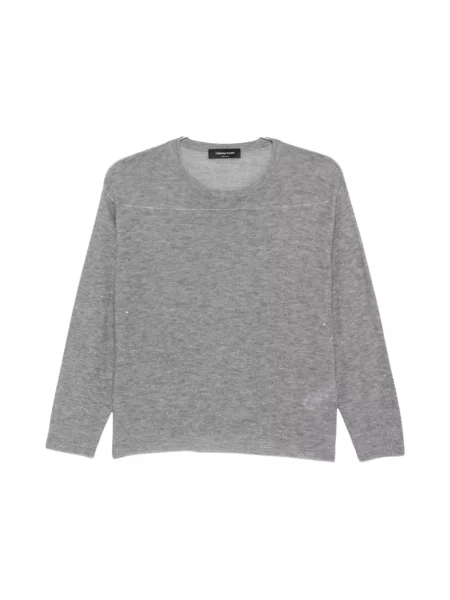 Dzianinowy sweter Fabiana Filippi z cekinami szary