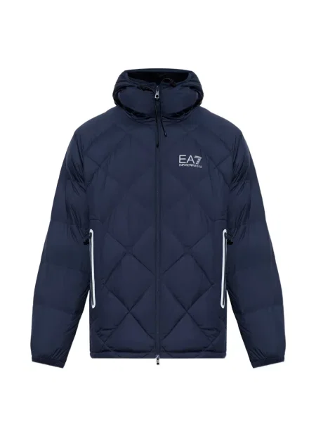 Geacă Ea7 Emporio Armani cu glugă albastru