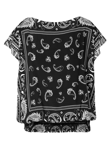 KOROSHI Bluză negru alb