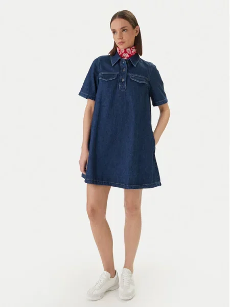 Tommy Jeans Jeans obleka Mornarsko modra