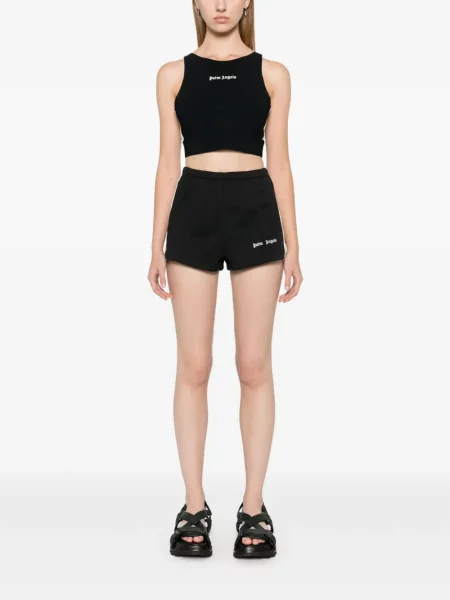Pantaloni scurți Palm Angels cu broderie negru