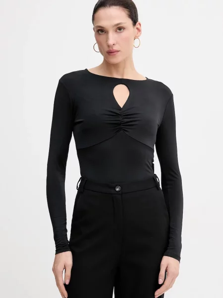 Tričko s dlouhým rukávem Sisley černá