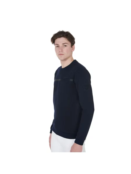 Bluza jeździecka z okrągłym dekoltem Equestro Interlock niebieska