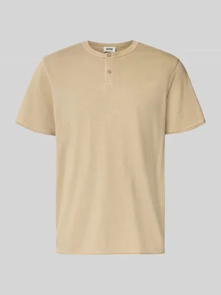 T-shirt z krótką listwą guzikową model ENIL' Drykorn beżowa
