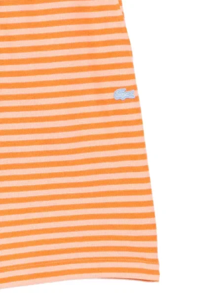 Pruhované poplínové kraťasy Lacoste oranžové
