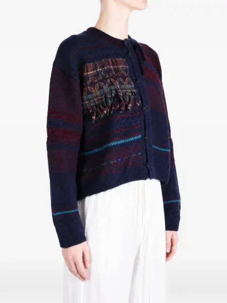 Cardigan Y's cu franjuri albastru