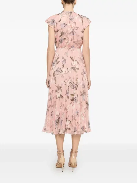 Rochie Nissa cu model floral cu imagine roz