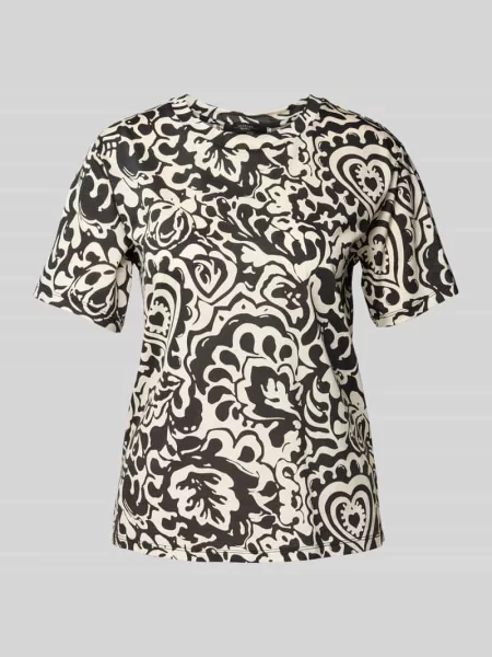 T-shirt z okrągłym dekoltem model ‘CADINE’ Weekend Max Mara czarna