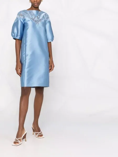 Φόρεμα Alberta Ferretti με δαντέλα μπλε