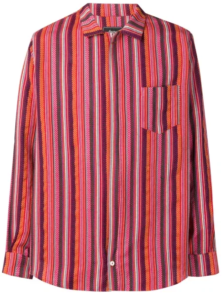 Pruhovaná košile Paura s výšivkou fialová