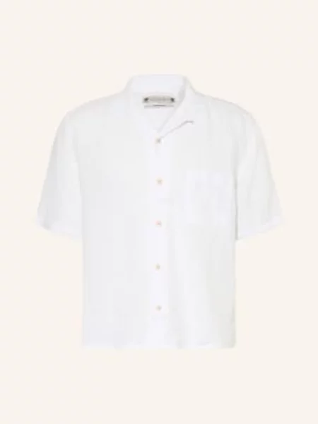 Allsaints Oversizedová Resortová Košile Tri Z Lnu / světle červená / tmavě zelená bílá