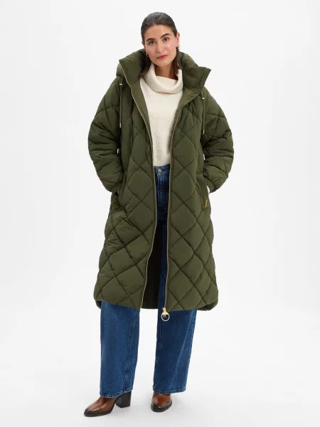 Barbour Pikowany płaszcz Kirkton Puffer Kobiety Sztuczne włókno jednolity 38 zielony