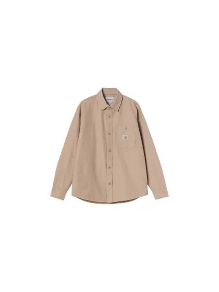 Carhartt WIP L/S Edgar Shirt Mężczyźni Koszula Carhartt WIP Jasnobrązowy Size: L