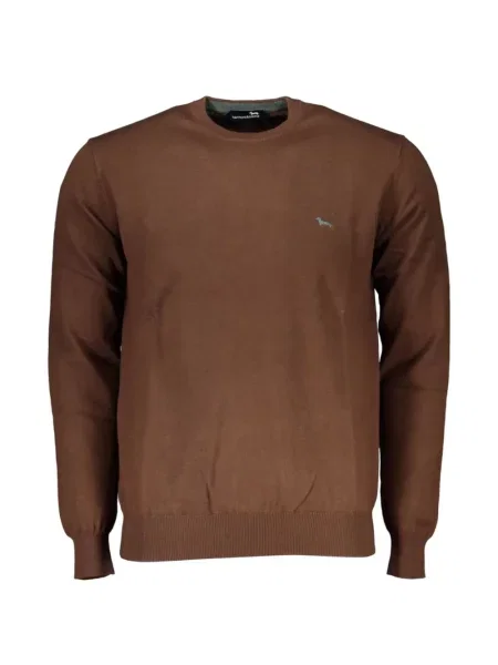 Pulover Harmont & Blaine cu broderie cu decolteu rotund maro