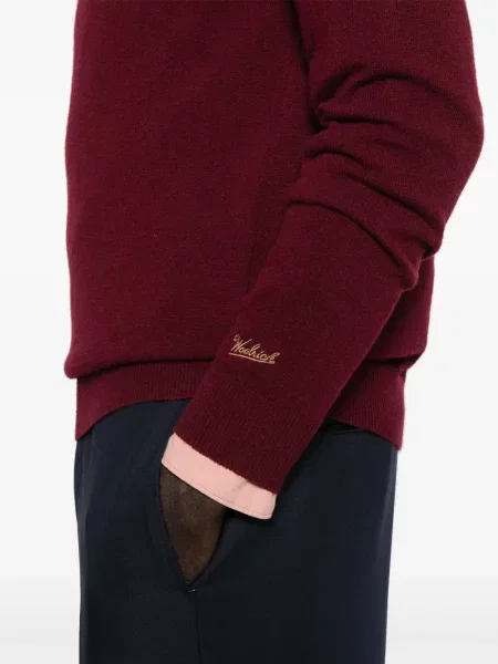 Вълнен пуловер Woolrich червено