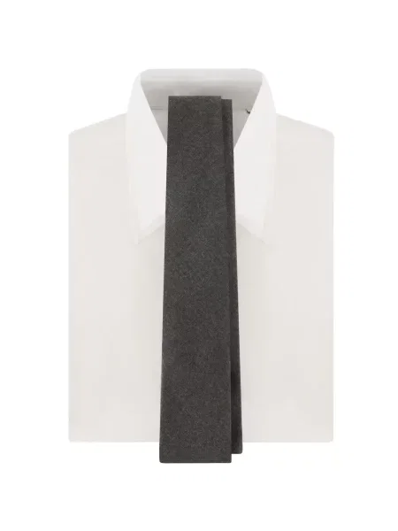 Cravată Lardini de flanelă gri