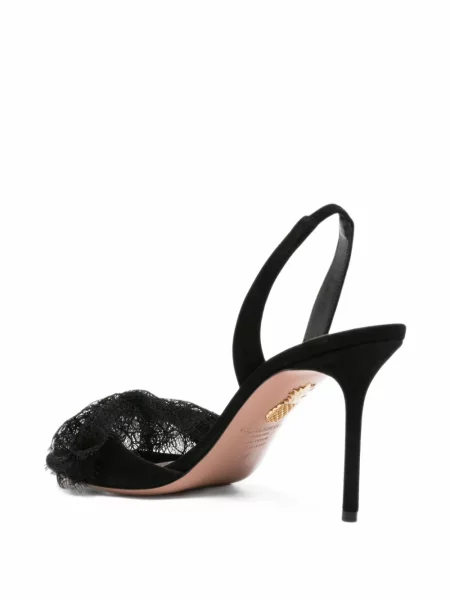 Sandale Aquazzura din dantelă slingback negru