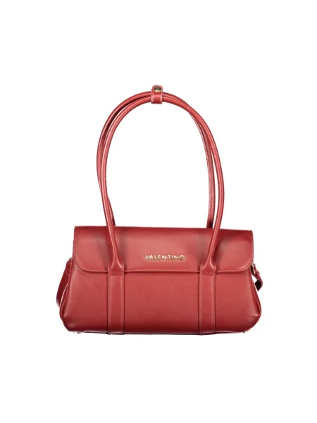 Lniana torebka Valentino Bags czerwona