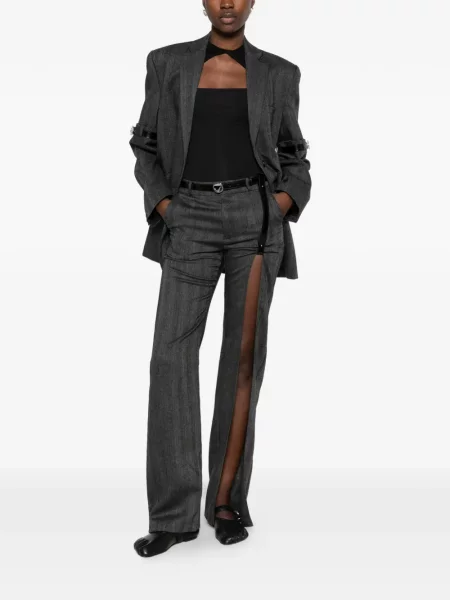Pantaloni Coperni de lână cu model herringbone gri