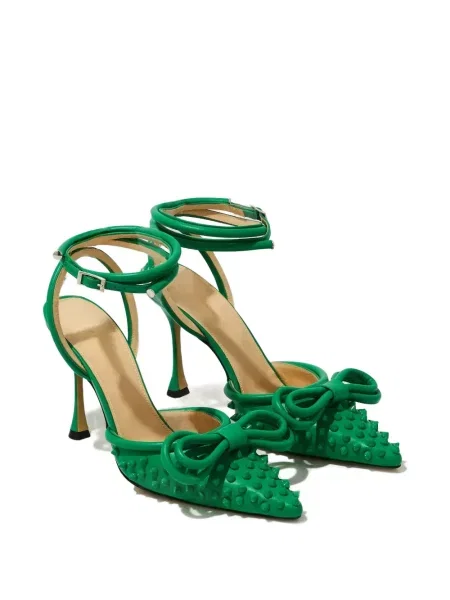 Pantofi cu toc Mach & Mach cu funde verde