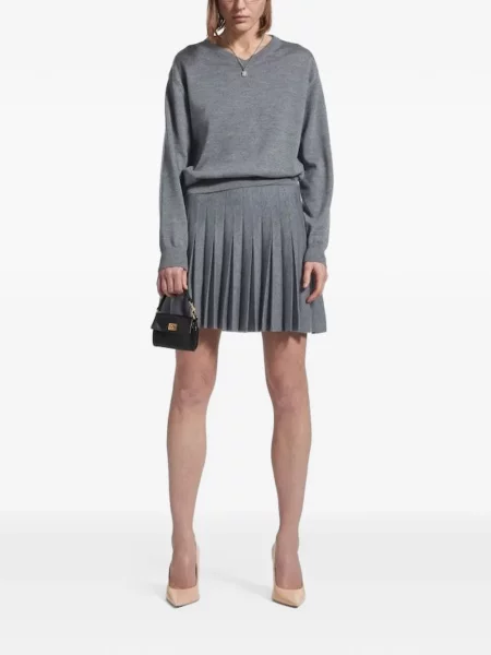 Fusta plisata Balenciaga plisată gri