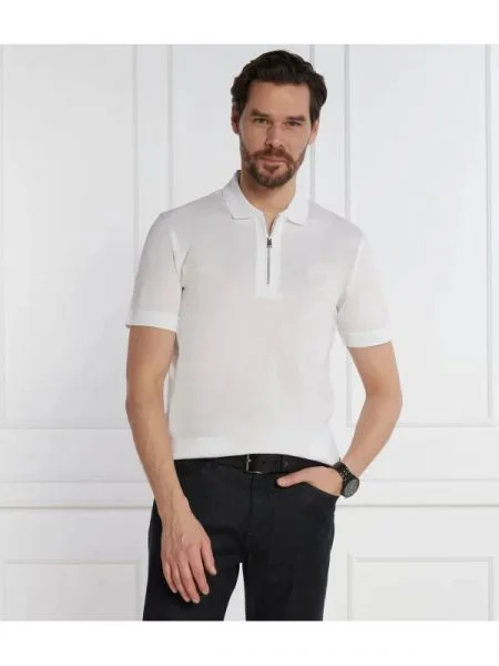 BOSS BLACK Polo Paras Boss x Porsche alb