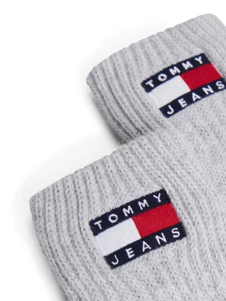 Rukavice Tommy Jeans sivá