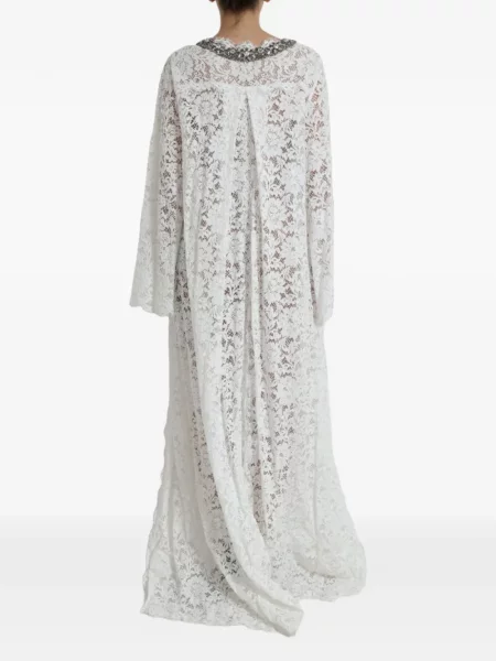 Rochie maxi Dolce & Gabbana din dantelă alb