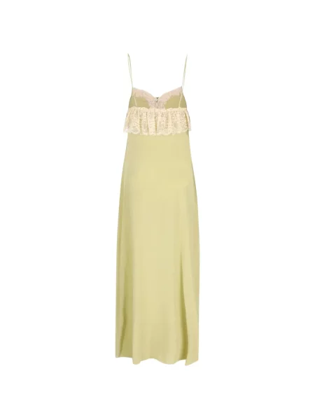 Rochie maxi Chloé de mătase verde