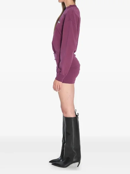 Rochie mini The Attico cu decolteu rotund de costum violet