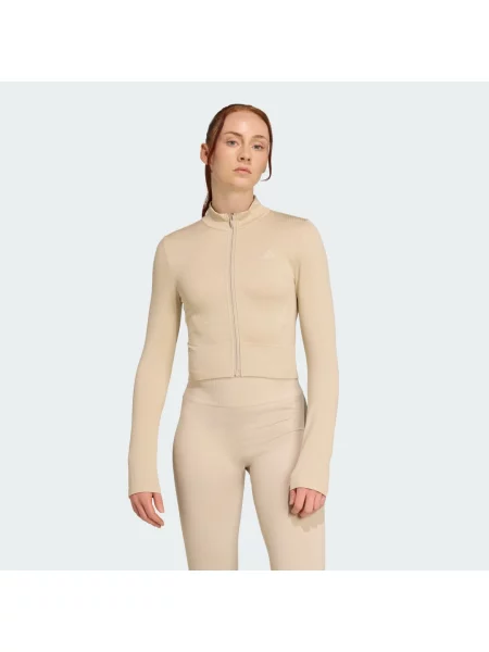 Úpletová bunda na na trénink Essentials béžová