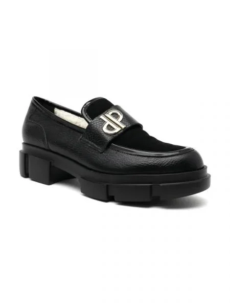 Pollini De piele mocasini negru