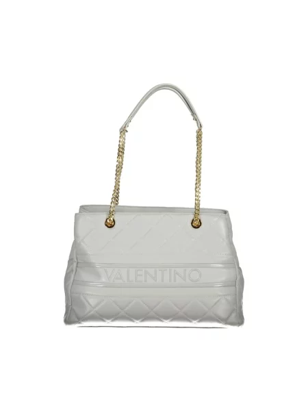 Lniana torebka na łańcuszku Valentino By Mario Valentino szara