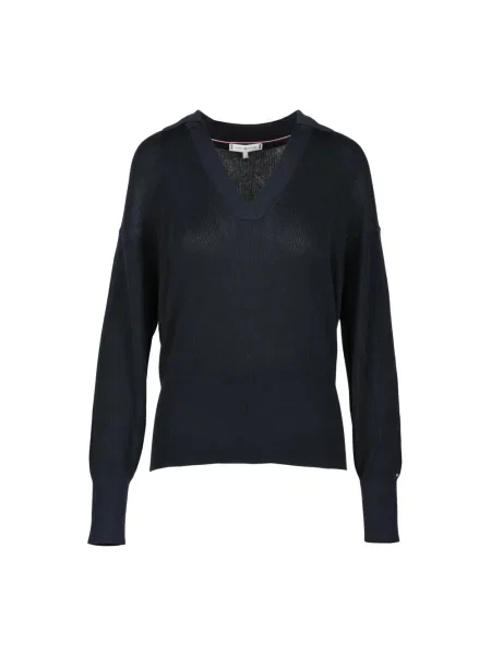 Dzianinowy sweter Tommy Hilfiger niebieski