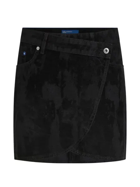 Fustă din denim Karl Lagerfeld Jeans de catifea negru