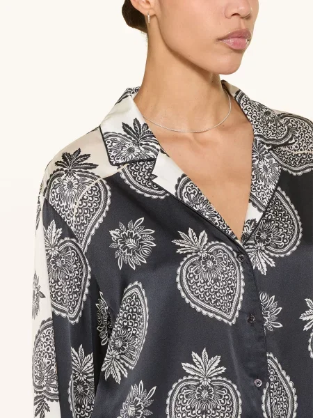 Ivi Collection Bluzka Z Jedwabiu blau biała