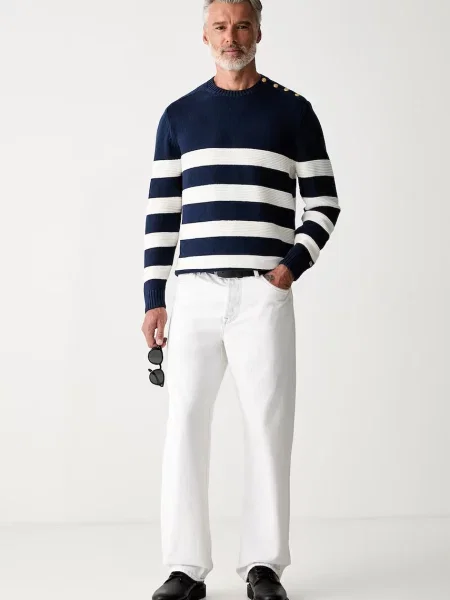 Tommy Hilfiger Pulover Breton Bleumarin