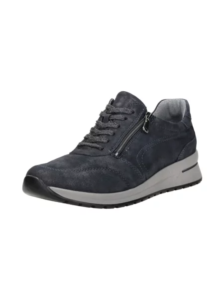 Sneakersy Waldläufer sznurowane skórzane niebieskie