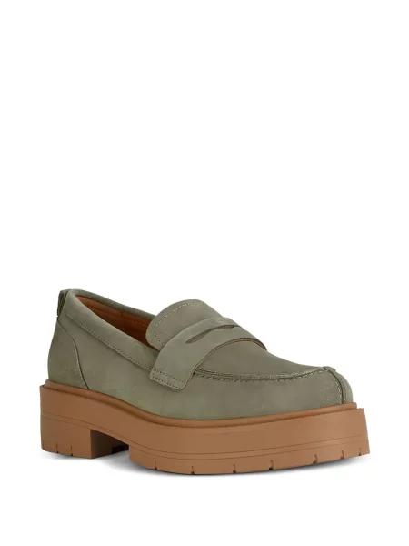 Pantofi loafer Geox cu platformă verde