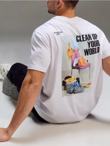 Sinsay koszulka z nadrukiem na plecach biały