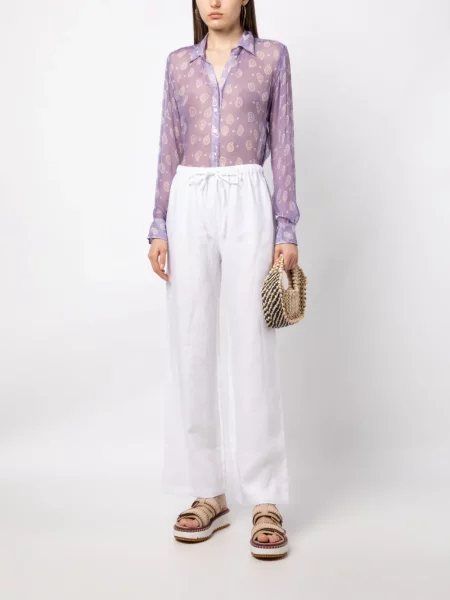 Pantaloni Reformation de in alb