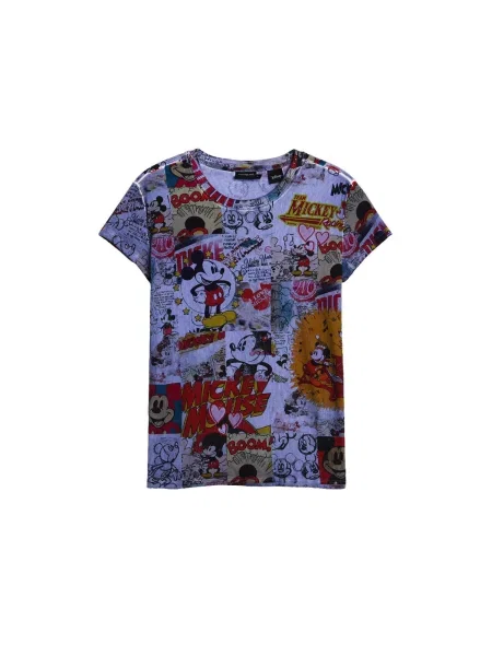 Desigual Tricou Mickey galben șofran / mov deschis / roșu negru