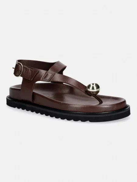 Souliers Martinez sandale pentru femei din piele SPIAGGIA maro