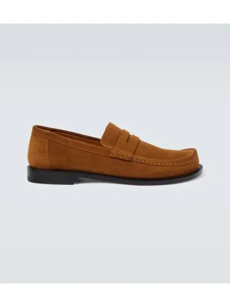 Pantofi loafer Loewe din piele de căprioară maro