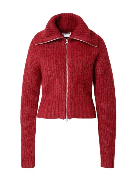 WEEKDAY Pletena jopa rdeča