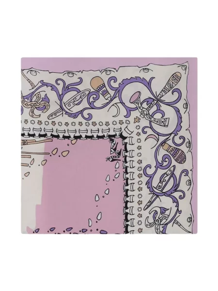Fular Ferragamo cu imprimeu abstract roz