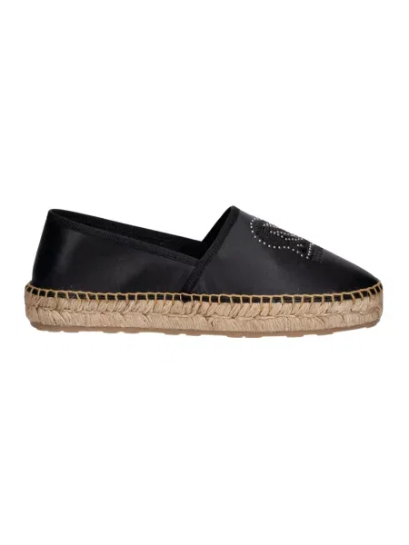 Espadryle Love Moschino skórzane czarne